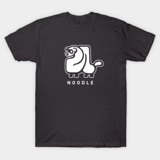 Ferret noodle. Minimal geometric design of a cute creature in white ink T-Shirt